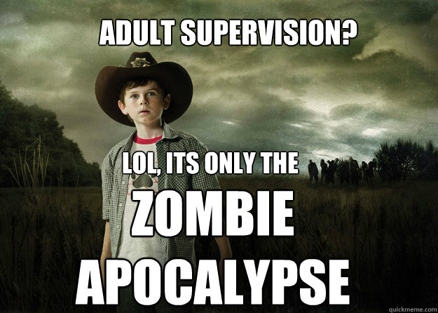 ADULT SUPERVISION? LOL, ITS ONLY THE  ZOMBIE APOCALYPSE  Carl Grimes Walking Dead