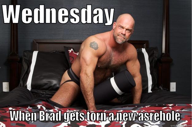 WEDNESDAY                    WHEN BRAD GETS TORN A NEW ASREHOLE Gorilla Man