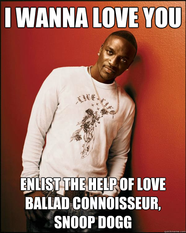 I wanna love you Enlist the help of love ballad connoisseur, Snoop Dogg  Advice Akon
