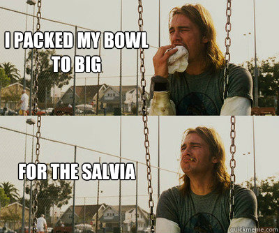 I packed my bowl to big For the salvia  First World Stoner Problems