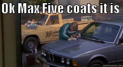OK MAX FIVE COATS IT IS   Misc