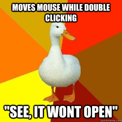moves mouse while double clicking 