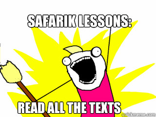 Safarik lessons: Read all the texts  All The Things