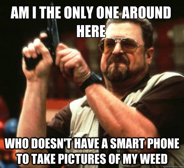 Am I the only one around here Who doesn't have a smart phone to take pictures of my weed  Walter