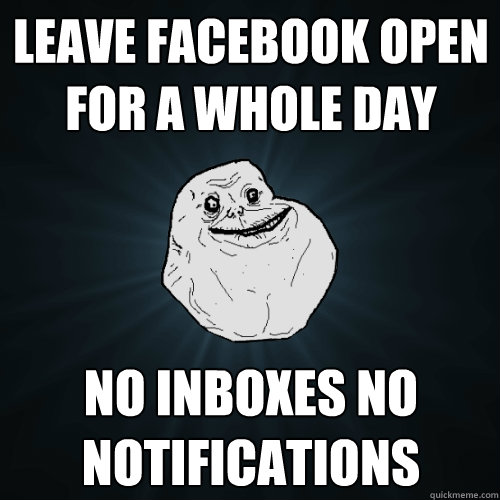 Leave Facebook open for a whole day no inboxes no notifications  Forever Alone