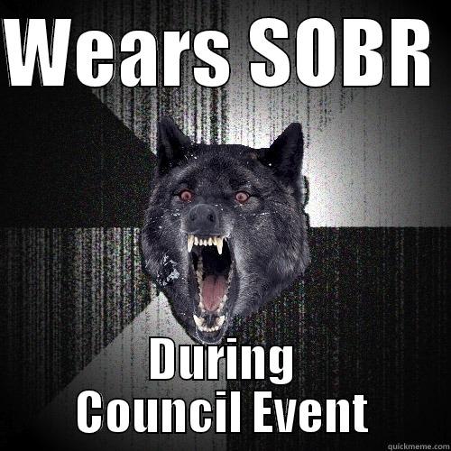 WEARS SOBR  DURING COUNCIL EVENT Insanity Wolf