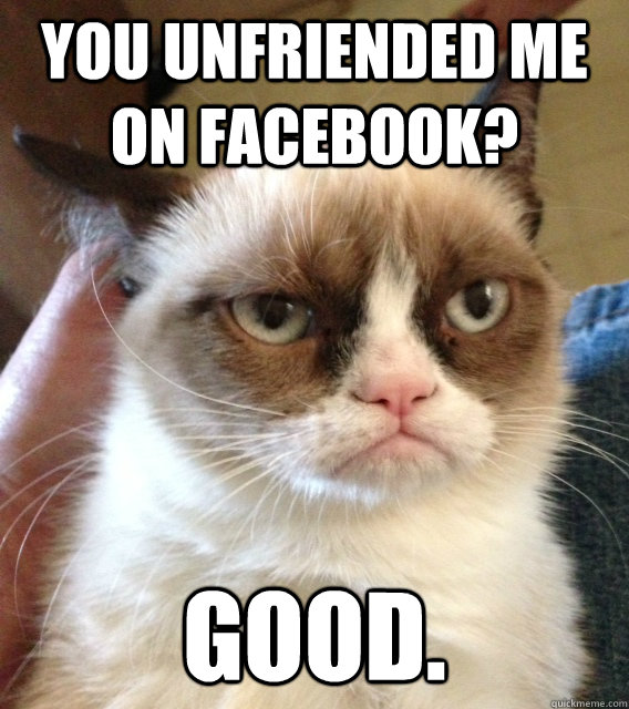 You Unfriended Me on Facebook? Good.  