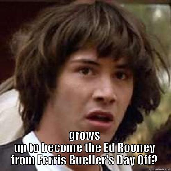  GROWS UP TO BECOME THE ED ROONEY FROM FERRIS BUELLER'S DAY OFF? conspiracy keanu