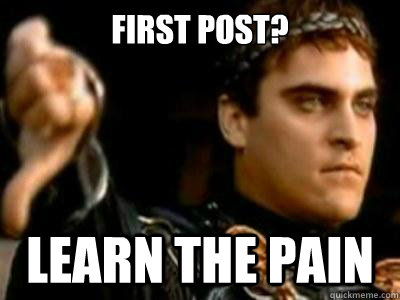 First Post? Learn The Pain  Downvoting Roman