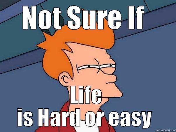 NOT SURE IF  LIFE IS HARD OR EASY  Futurama Fry