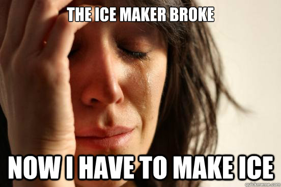 The Ice Maker Broke Now I have to make ice  First World Problems