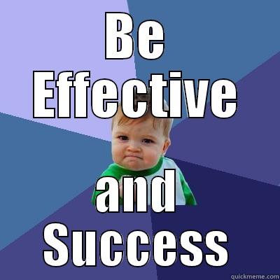 BE EFFECTIVE AND SUCCESS Success Kid