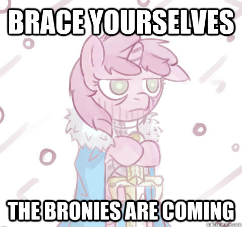 Brace yourselves The Bronies are coming - Brace yourselves The Bronies are coming  Brace yourself Pony