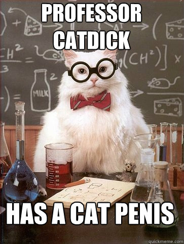 Professor Catdick has a cat penis  Science Cat