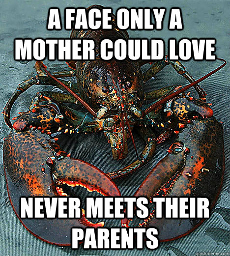 a face only a mother could love never meets their parents - a face only a mother could love never meets their parents  Bad Luck Lobster