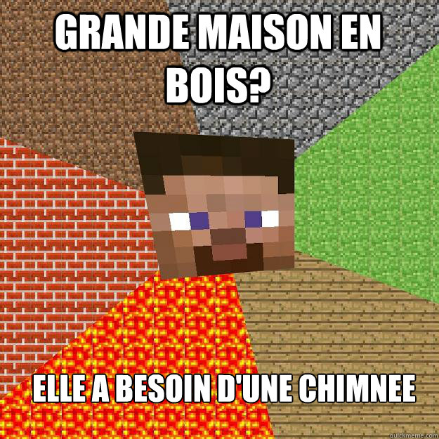 Grande maison en bois? Elle a besoin d'une chimnee  Minecraft