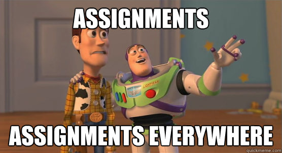assignments assignments everywhere  Toy Story Everywhere
