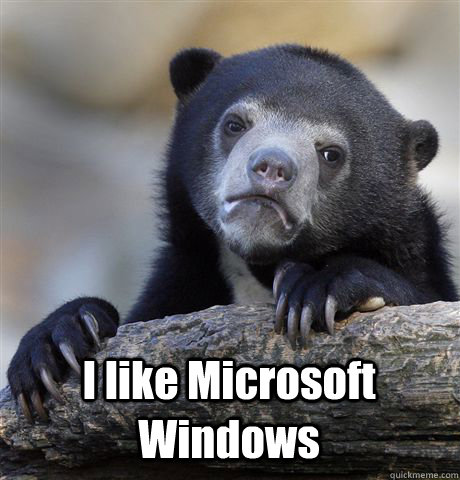  I like Microsoft Windows  Confession Bear