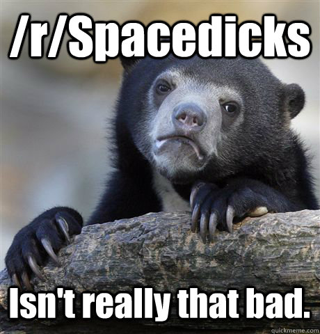 /r/Spacedicks Isn't really that bad.  Confession Bear