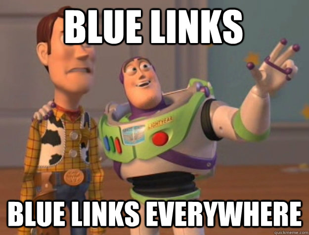 Blue links Blue links everywhere  toystory everywhere
