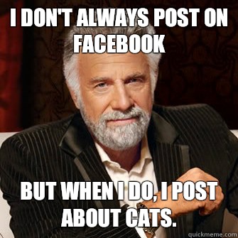 I don't always post on facebook but when i do, i post about cats.  