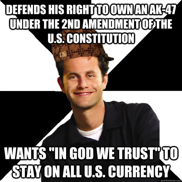 defends his right to own an ak-47 under the 2nd amendment of the U.S. constitution Wants 