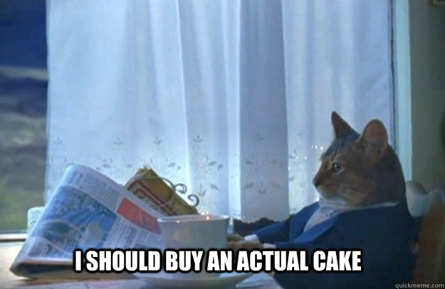 I should buy an actual cake  Sophisticated Cat