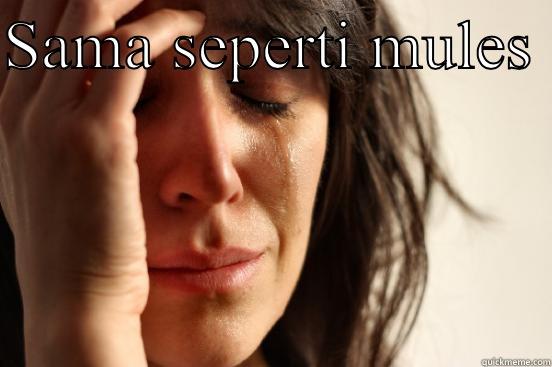SAMA SEPERTI MULES   First World Problems