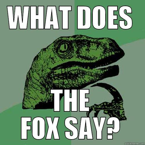 WHAT DOES THE FOX SAY? Philosoraptor