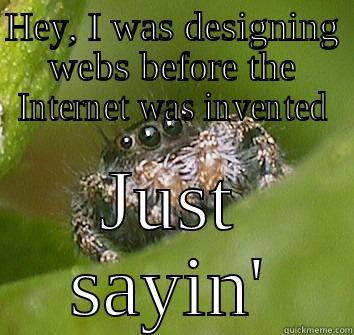 spider web - HEY, I WAS DESIGNING WEBS BEFORE THE INTERNET WAS INVENTED JUST SAYIN' Misunderstood Spider