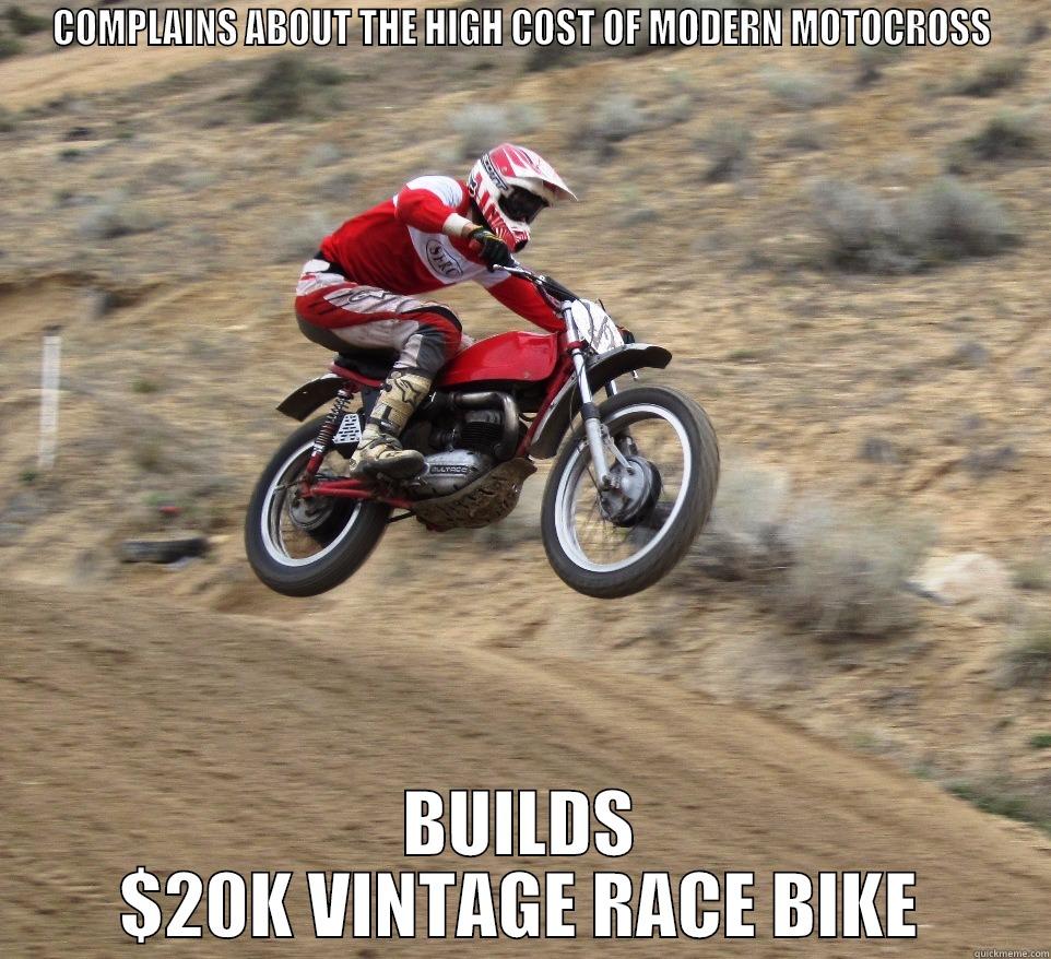 COMPLAINS ABOUT THE HIGH COST OF MODERN MOTOCROSS BUILDS $20K VINTAGE RACE BIKE Misc