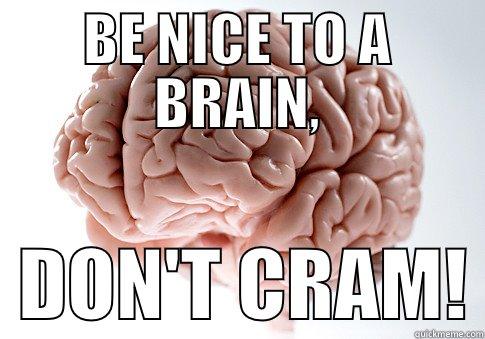 BE NICE TO A BRAIN,   DON'T CRAM! Scumbag Brain