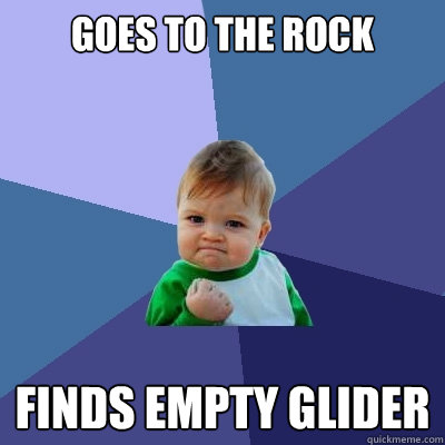 goes to the rock finds empty glider  Success Kid