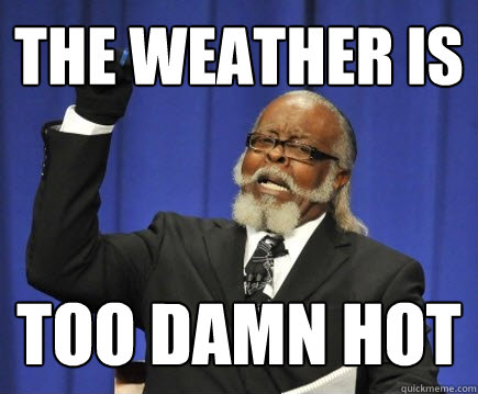 THE WEATHER IS  too damn HOT  Too Damn High
