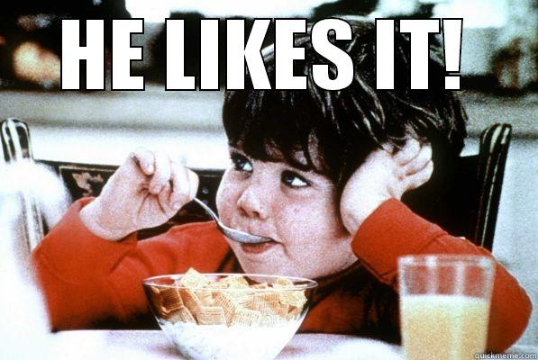 HE LIKES IT!  Misc