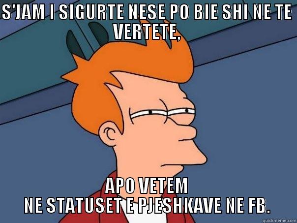 S'JAM I SIGURTE NESE PO BIE SHI NE TE VERTETE, APO VETEM NE STATUSET E PJESHKAVE NE FB. Futurama Fry