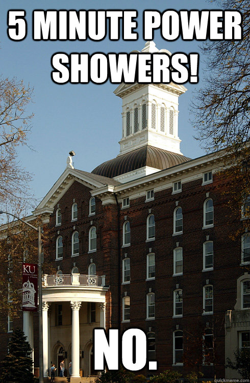 5 minute power showers! no.  Kutztown Big Chicken