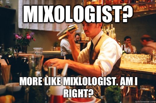 Mixologist? More like mixLOLogist. Am I right?   Hipster Bartender