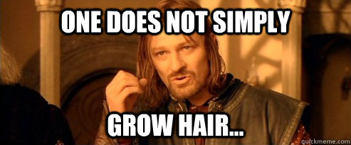 One does not simply Grow hair...  One Does Not Simply