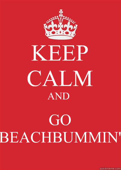 KEEP CALM AND GO BEACHBUMMIN'  Keep calm or gtfo