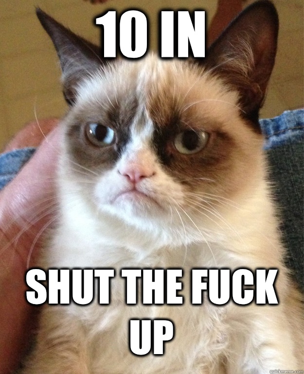 10 in Shut the fuck up  Grumpy Cat