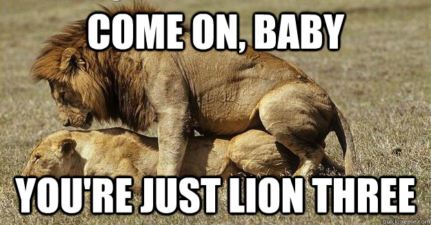 come on, baby you're just lion three  