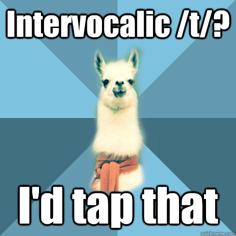 Intervocalic /t/? I'd tap that  Linguist Llama