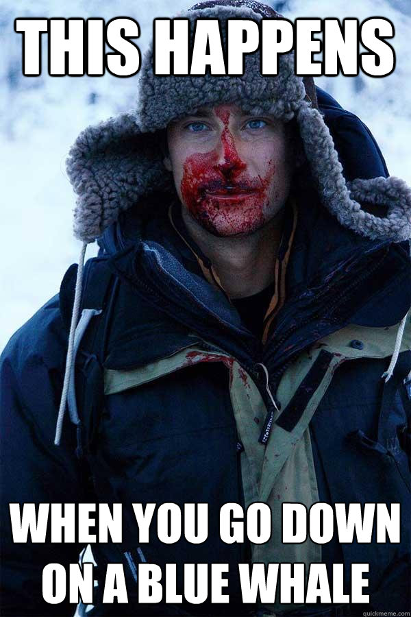 This Happens When you go down on a blue whale  Bear Grylls