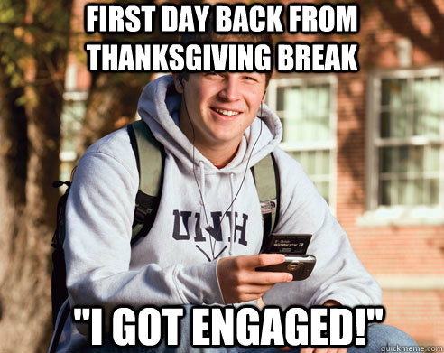 FIRST DAY BACK FROM THANKSGIVING BREAK 