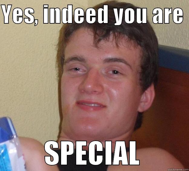 YES, INDEED YOU ARE  SPECIAL 10 Guy