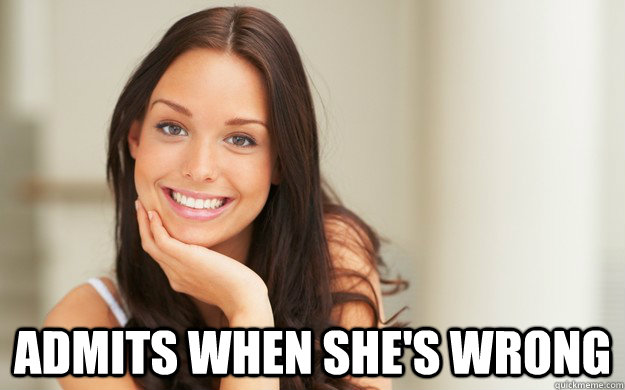  Admits when she's wrong  Good Girl Gina
