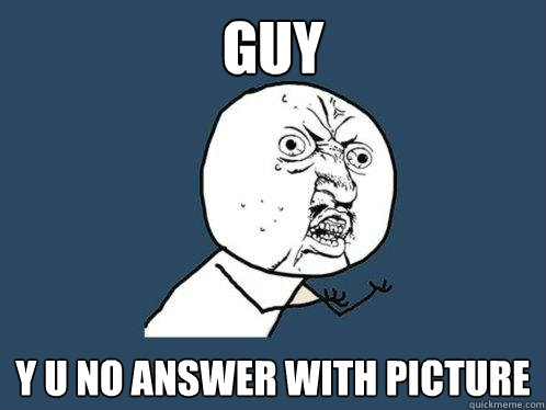 Guy y u no answer with picture  Y U No