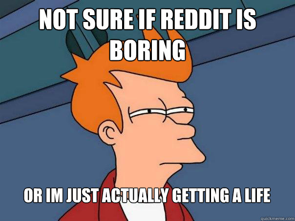 Not sure if Reddit is boring  Or im just actually getting a life   Futurama Fry