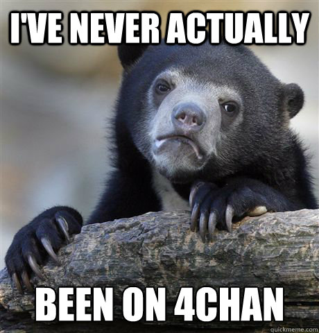 I've never actually been on 4chan  Confession Bear